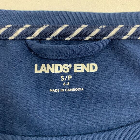 Lands End Basic Shirt Womens S Small Navy Blue Solid Short Sleeve Stretch Tee - Picture 7 of 11